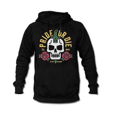 PRIDE OR DIE STAY SHarp hoodie-Black